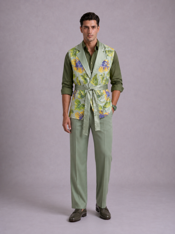 Botanical Belted Blazer Vest