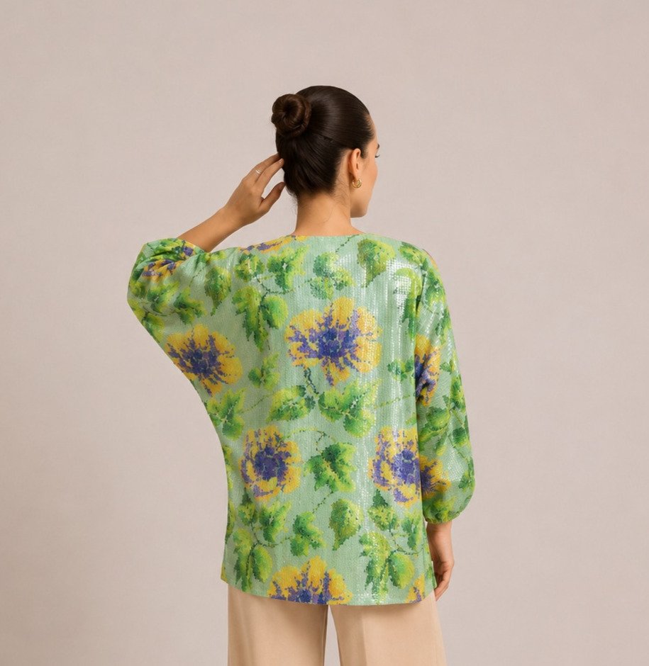 Sage Kimono Shirt ( V-neck Shirt) (1)