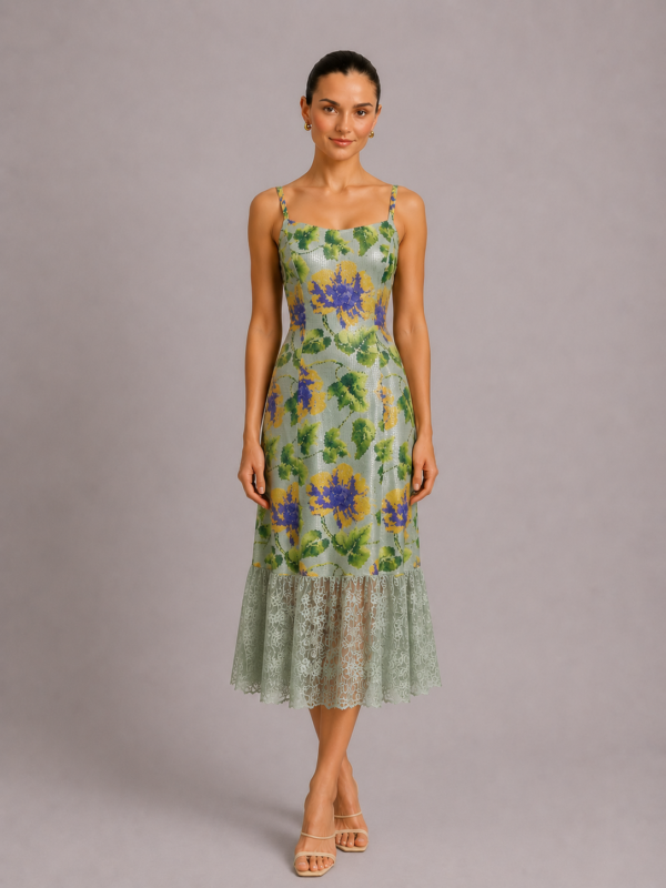Twilight Bloom Midi Dress (Princess Line Midi Dress)