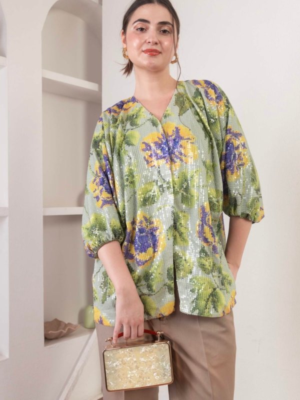 Sage Kimono Shirt (V-Neck Shirt)